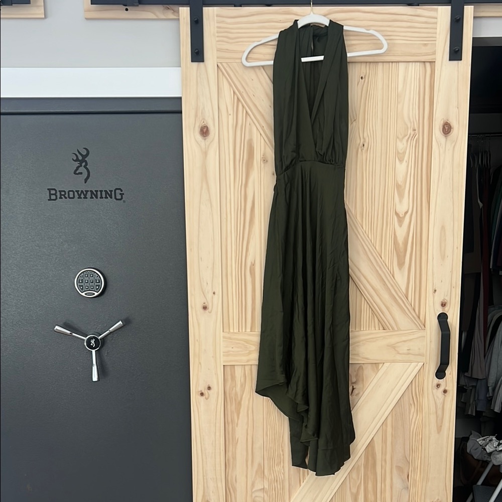 Elegant Olive Green bridesmaid Dress